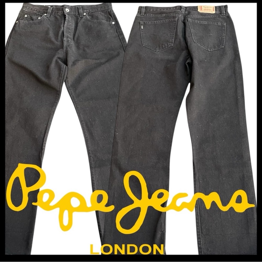 Vintage Pepe Jeans Black Original F2 High-Rise Straight Leg Jeans (32x31)